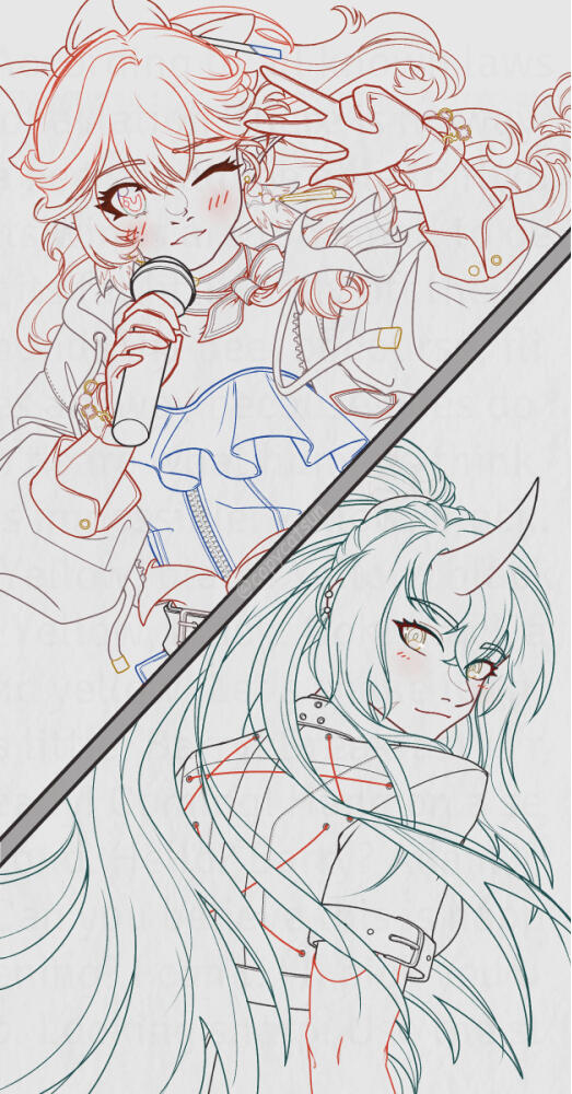 coloured lineart WIP (of a bigger piece)