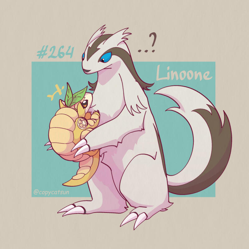 Draw 'em All! Linoone (one-coloured lineart with rendering - ~€71)